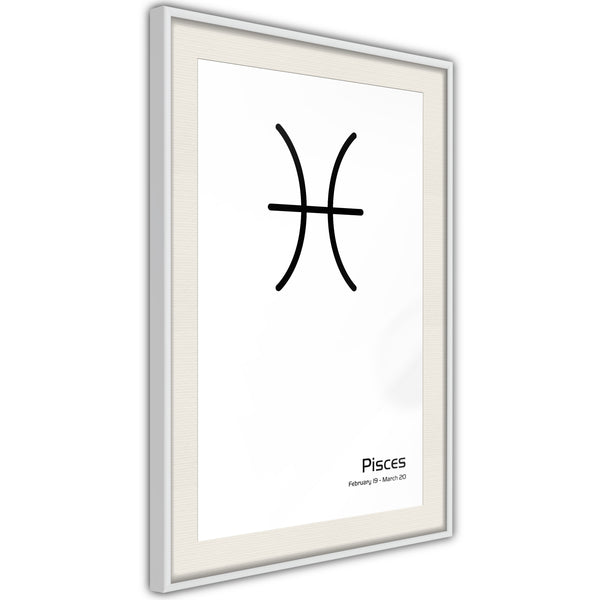 Poster - Zodiac: Pisces II  - wit passepartout