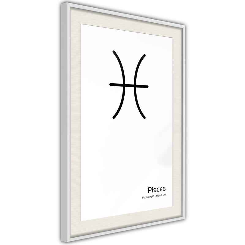 Poster - Zodiac: Pisces II  - wit passepartout