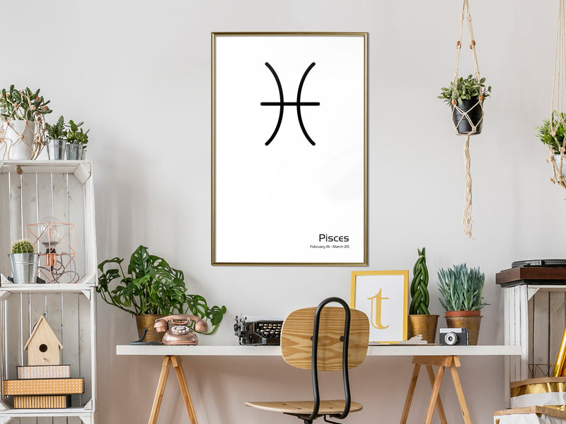 Poster - Zodiac: Pisces II  - goud