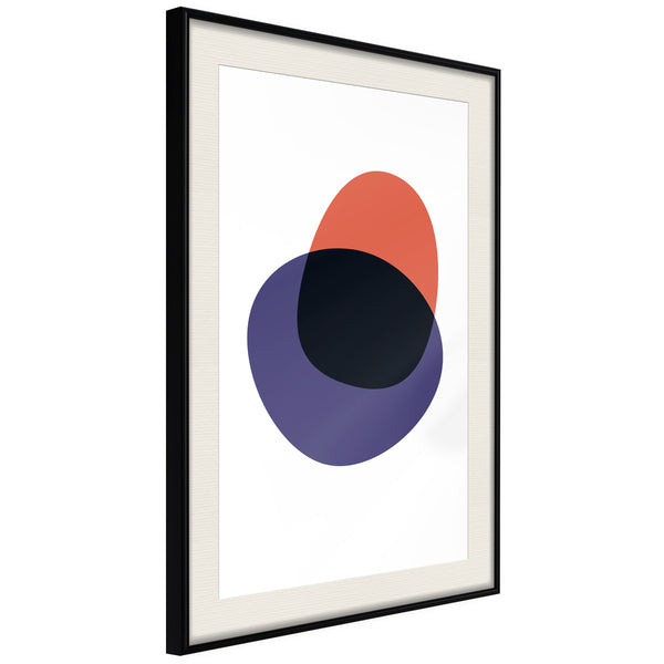 Poster - White, Orange, Violet and Black  - zwart passepartout