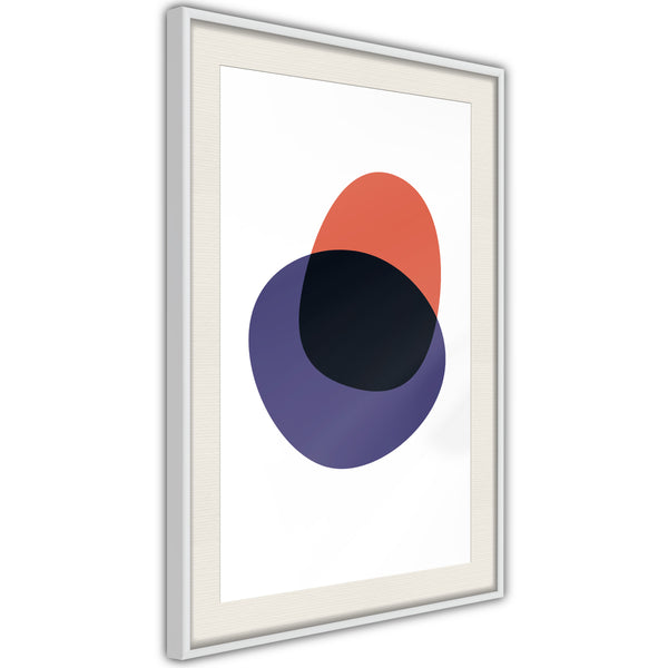 Poster - White, Orange, Violet and Black  - wit passepartout