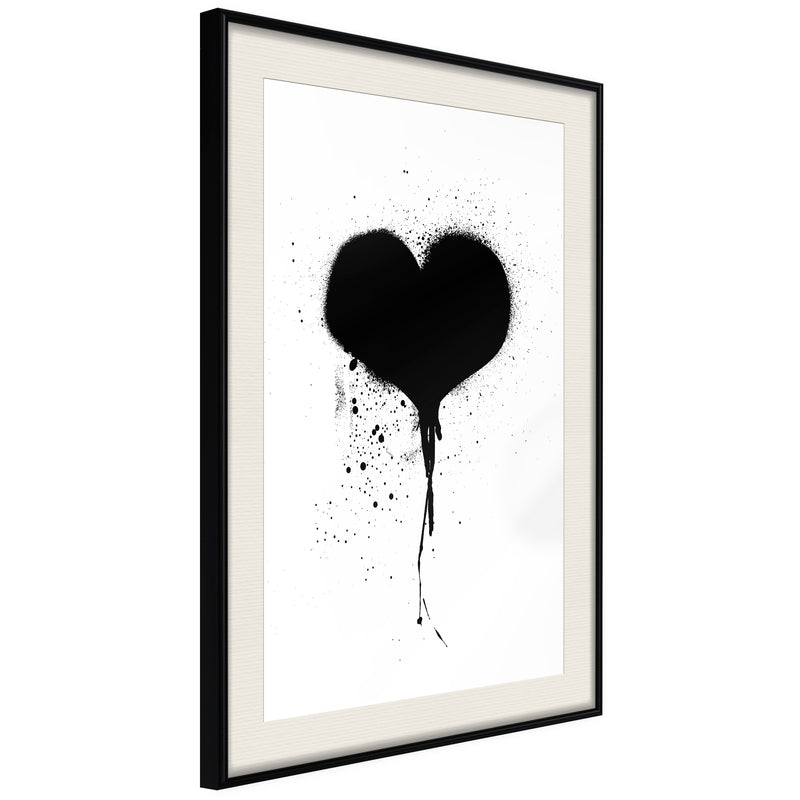 Poster - Graffiti Heart  - zwart passepartout