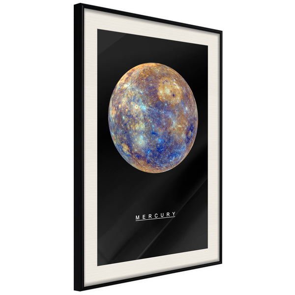 Poster - The Solar System: Mercury  - zwart passepartout