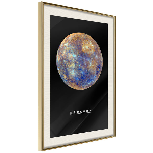 Poster - The Solar System: Mercury  - goud passepartout