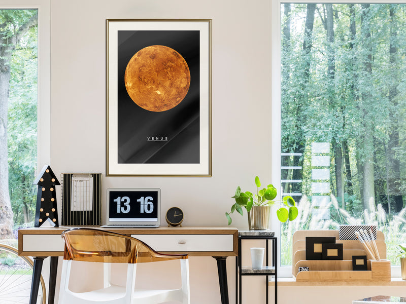 Poster - The Solar System: Venus  - goud passepartout