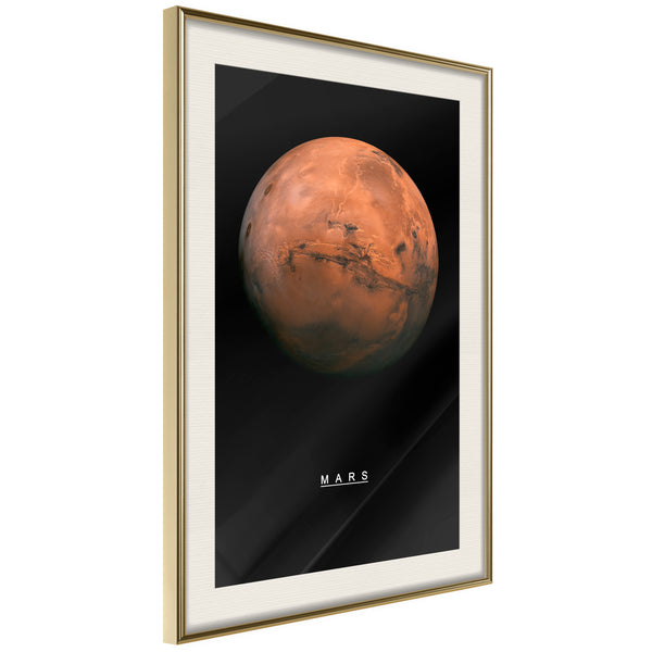 Poster - The Solar System: Mars  - goud passepartout