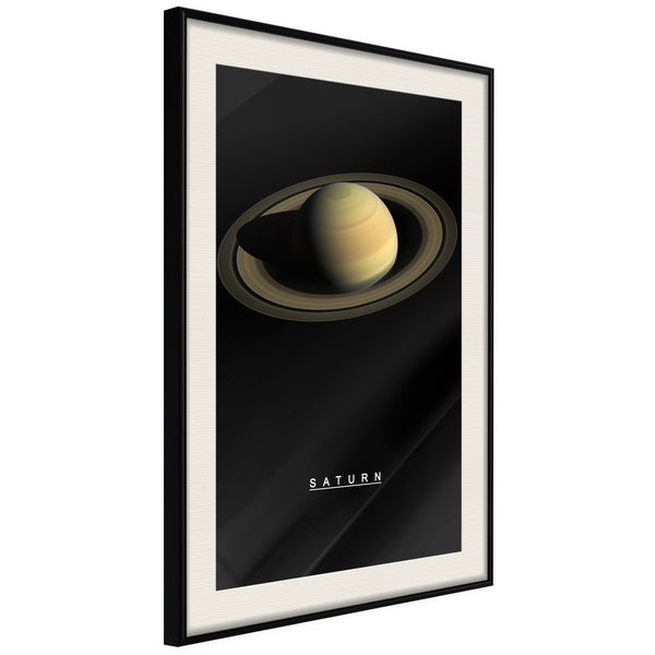 Poster - The Solar System: Saturn  - zwart passepartout