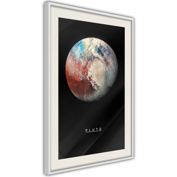 Poster - The Solar System: Pluto  - wit passepartout