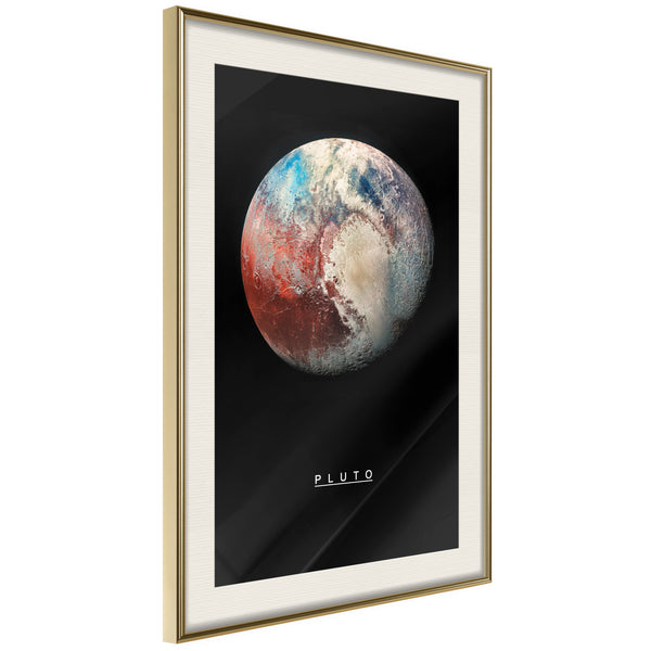 Poster - The Solar System: Pluto  - goud passepartout