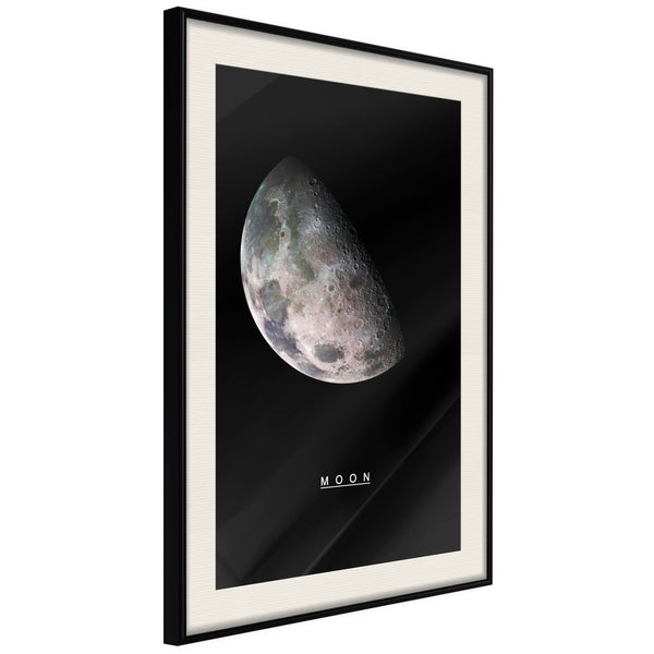 Poster - The Solar System: Moon  - zwart passepartout