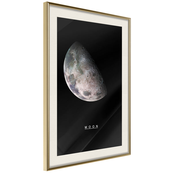 Poster - The Solar System: Moon  - goud passepartout