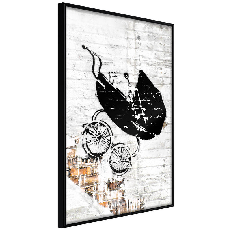 Poster - Banksy: Baby Stroller  - zwart