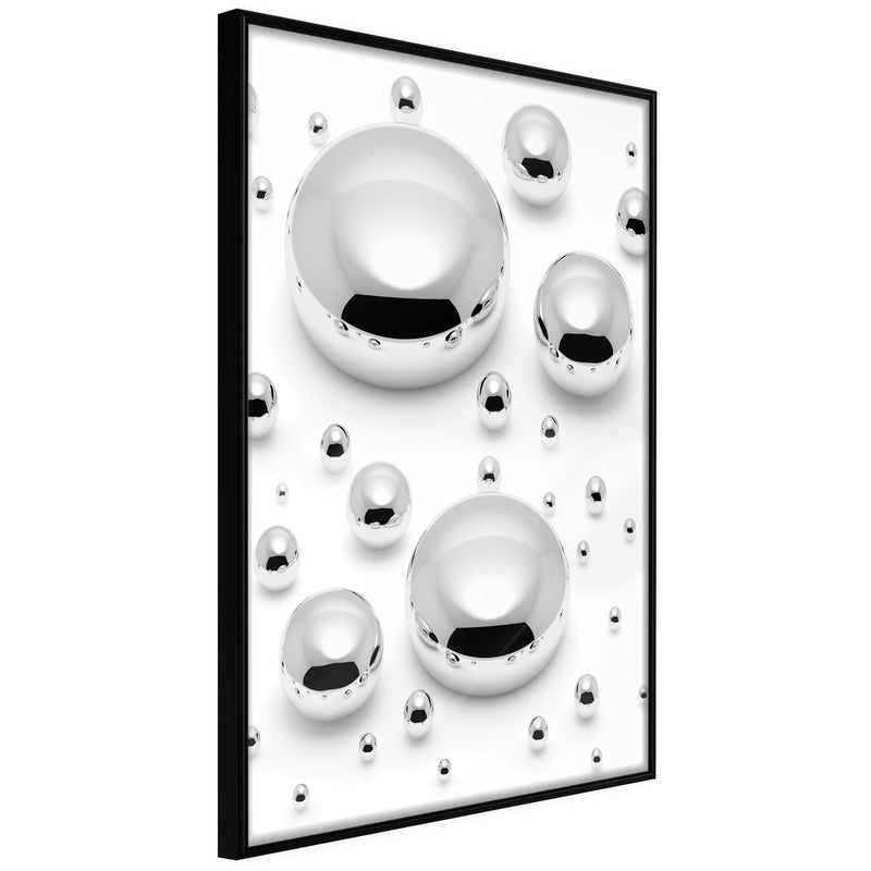 Poster - Silver Drops  - zwart