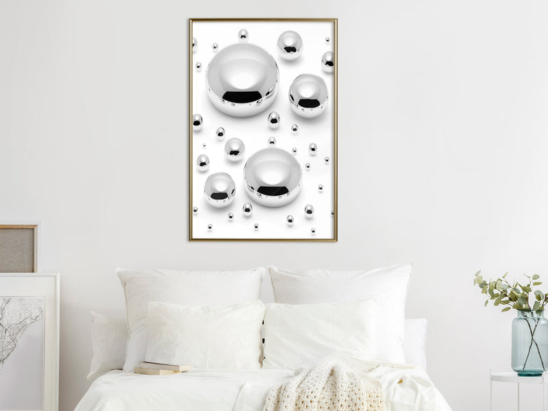 Poster - Silver Drops  - goud