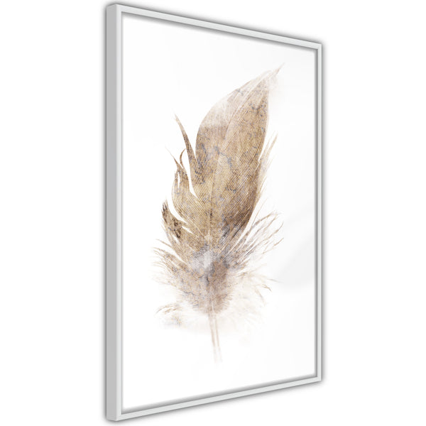 Poster - Lost Feather (Beige)  - wit