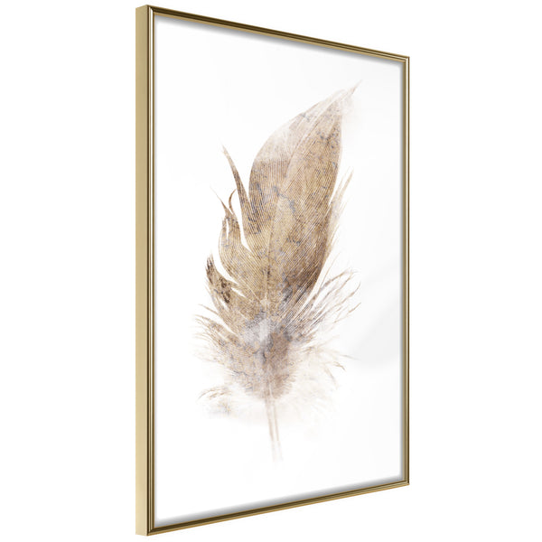 Poster - Lost Feather (Beige)  - goud