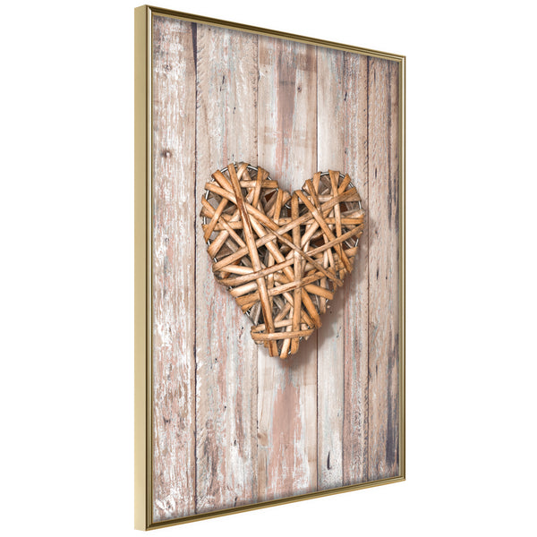 Poster - Wicker Love  - goud