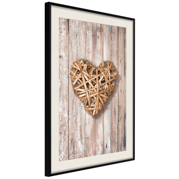 Poster - Wicker Love  - zwart passepartout